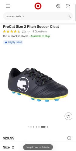 Procat Soccer kids cleats shoes size 1 2 3 4 - New