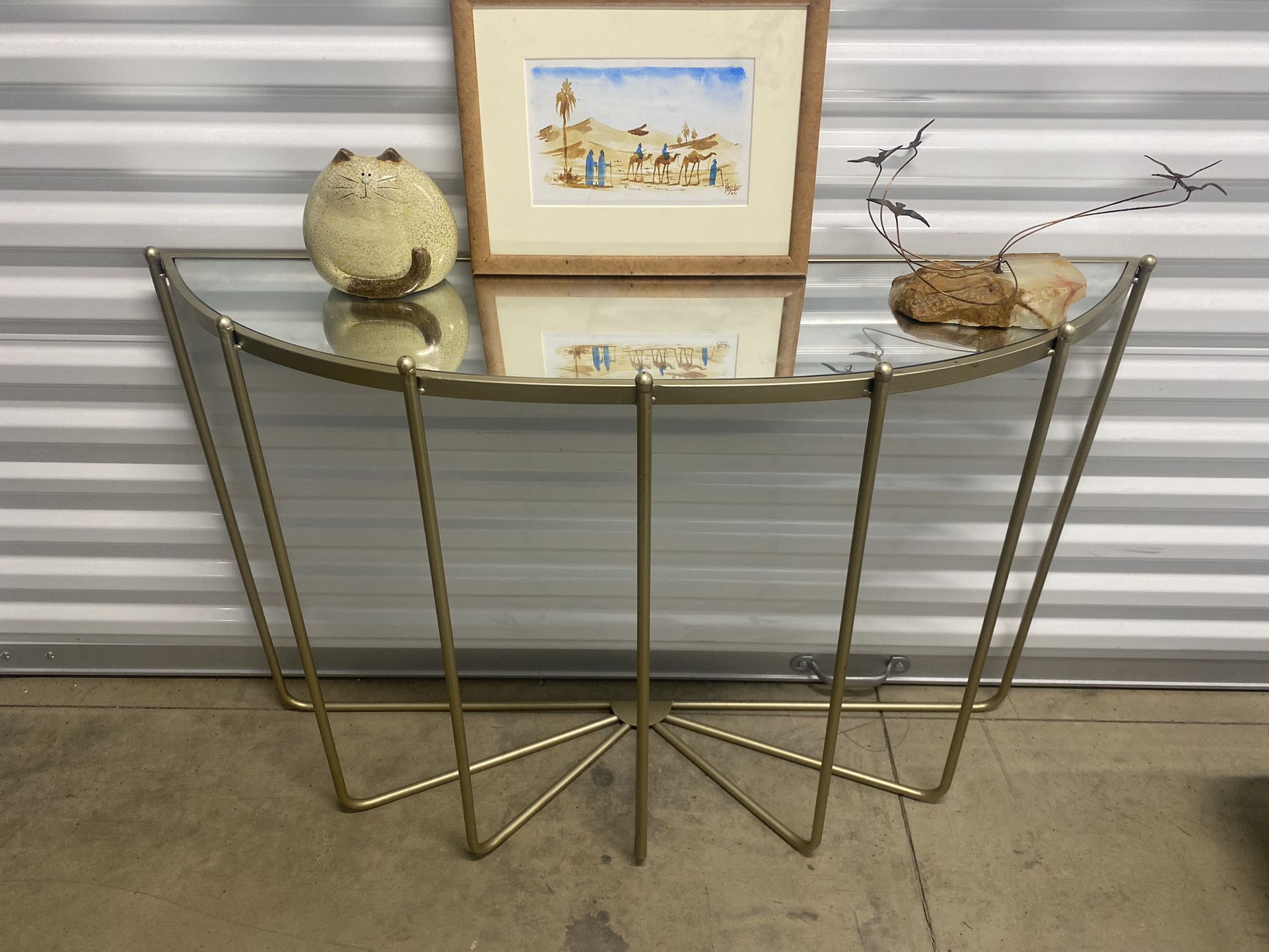 Metal And Mirror Console Table