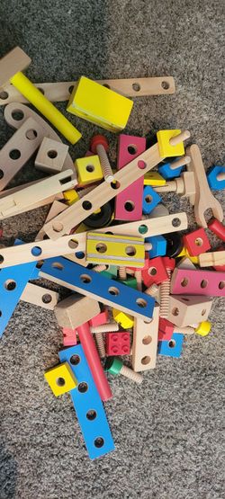 Wooden tools and building for kids