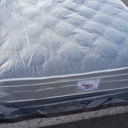 Brand New Queen Size Pillowtop Mattress And Box Spring Free Delivery Depends On Location 