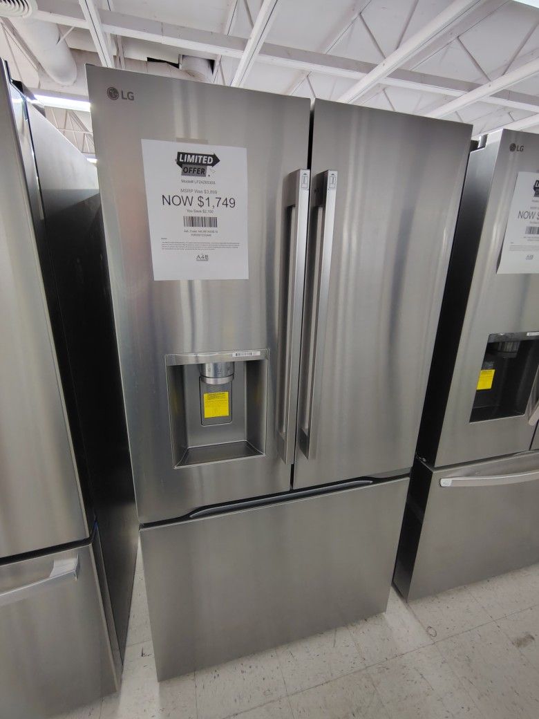 Only $1749! LG 24 Cu Ft Counter Depth MAX Zero Clearance 3 Door French Door Refrigerator w/ Craft Ice