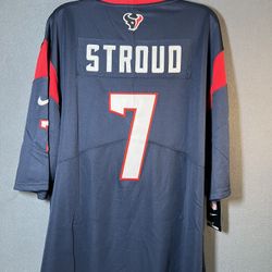 Nike Houston Texans NFL CJ Stroud #7 Jersey H-Town Navy Blue Size L Mens