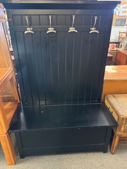 Black Hall Tree with Storage Bench