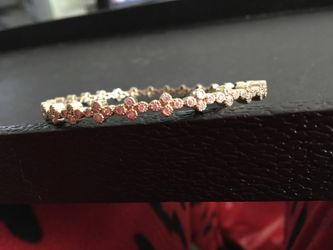 Gold over 925 flower bangle