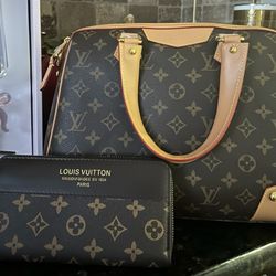 Leather Purse Set With Wallet 