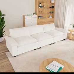 Mestyl 3 Seat Sectional Sofa, Chenille Modular Sofa