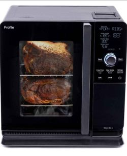 GE Profile™ Smart Indoor Pellet Smoker, with Active Smoke Filtration, 5 Smoke Control Settings, WiFi Connected, Electric, Countertop BBQ Appliance, Bl