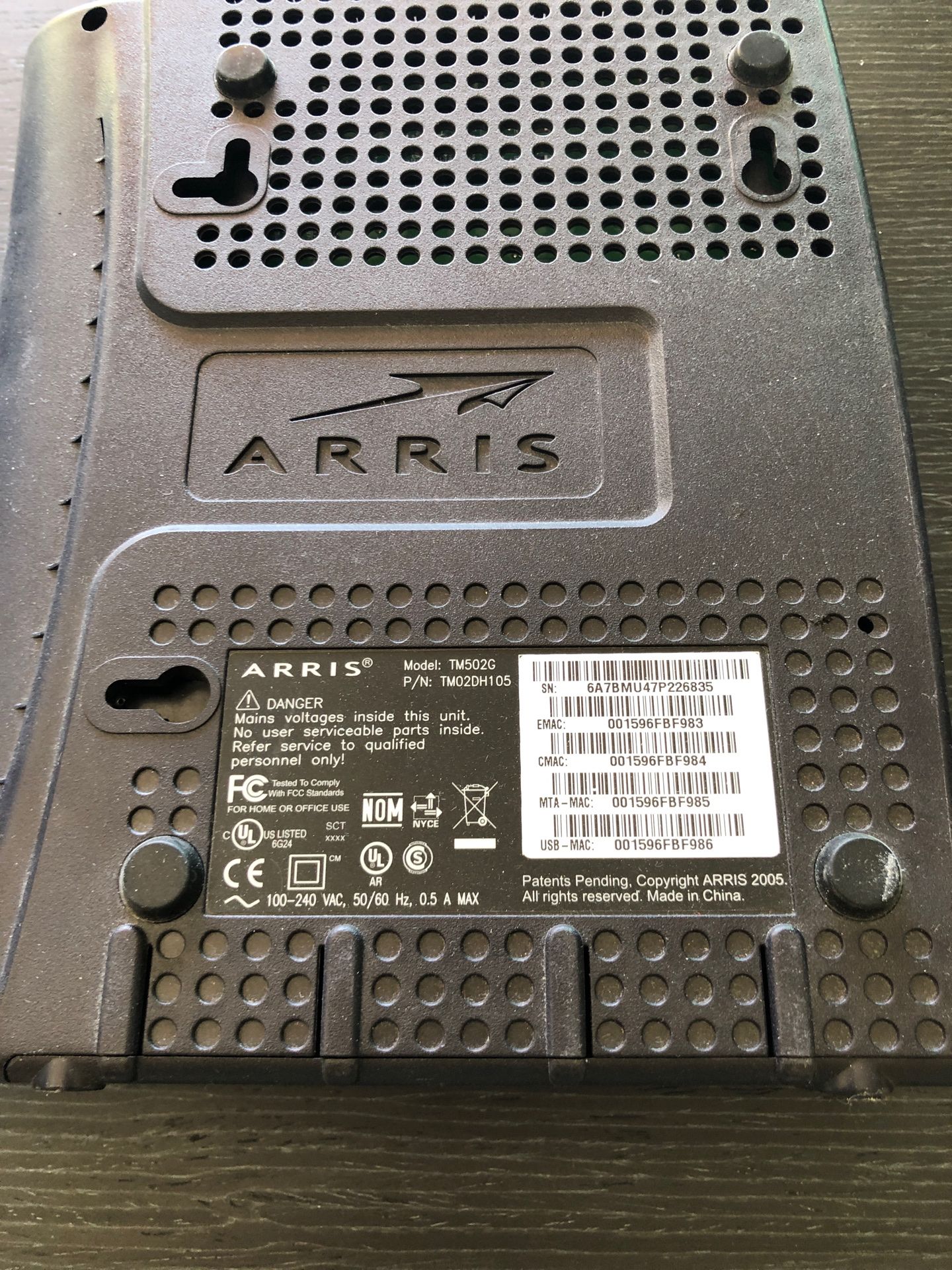 ARRIS TM502G Wi-Fi Router