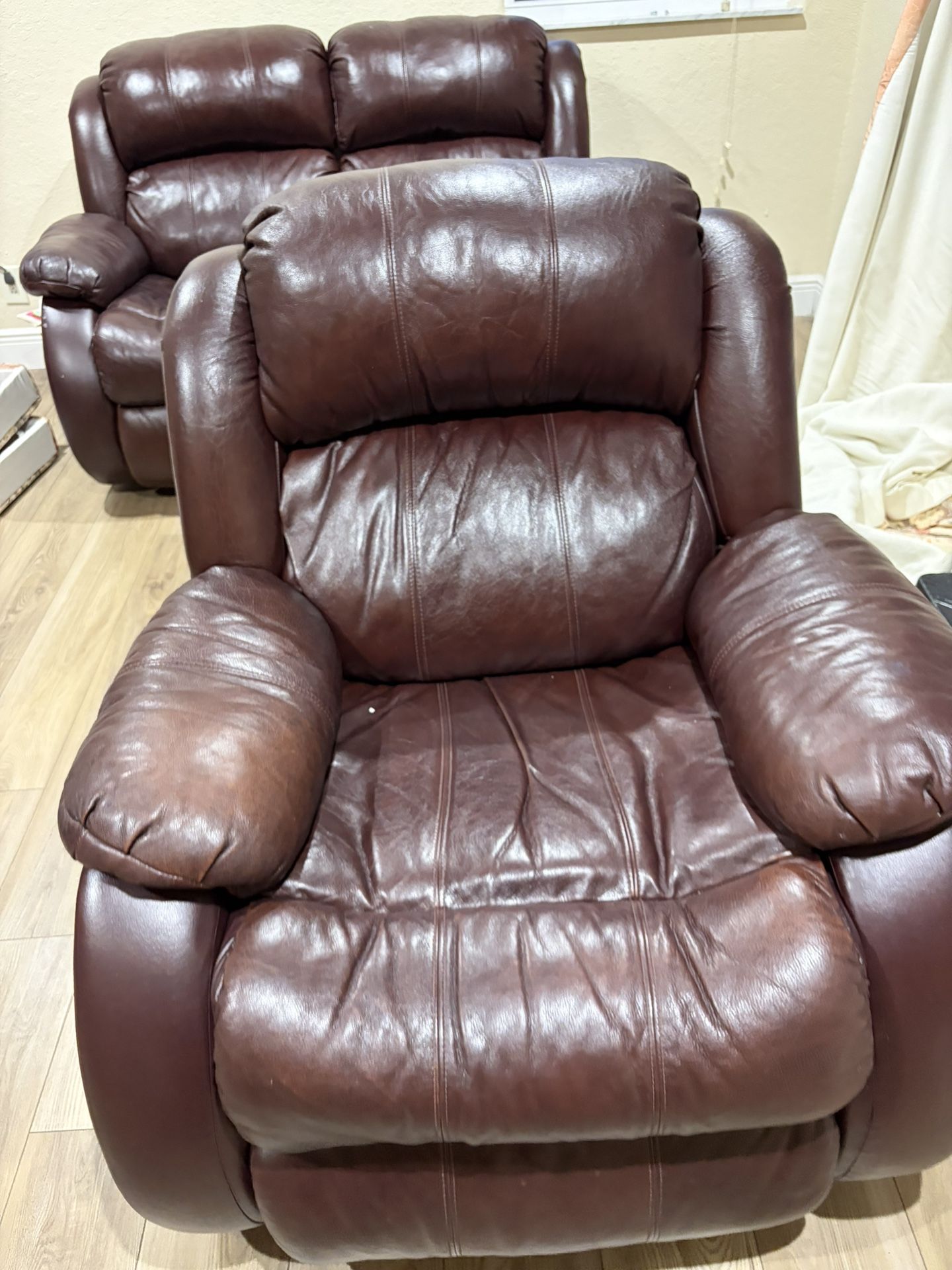 Leather Loveseat And Rocker Recliner Set