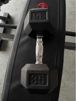 Dumbbell 35lb (1) single commercial style hex dumbbell w/chrome handles
