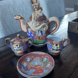 Vintage Japanese Dragon Pattern Tea Set