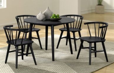 Brand New Black 5pc Dining Table Set