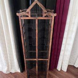 Vintage Ornate Victorian Birdcage Style Wood & Wire CD Tower Storage Rack Shelf