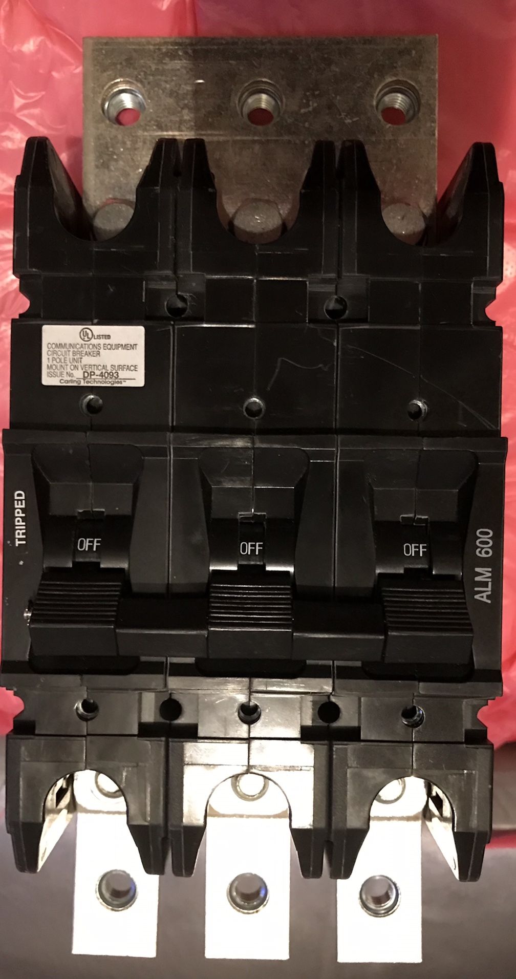CARLING TECHNOLOGY FT3-XO-21-690-XDA-BT CIRCUIT BREAKER 600AMP MAX VOLTS 125 W/ ALL HARDWARE ! BRANDNEW!