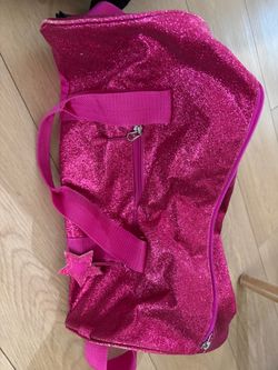 Pink Glitter Duffle Bag with Star Charm