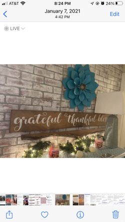 Grateful Thankful Blessed Sign