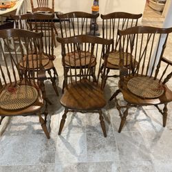 Antique Nichol & Stone wooden chair set
