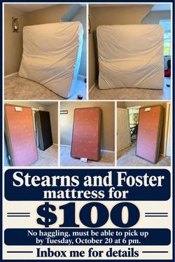 Stearns and Foster Master with Box Spring for Sale