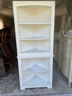 Antique Corner Shelving Unit 74” x 31”