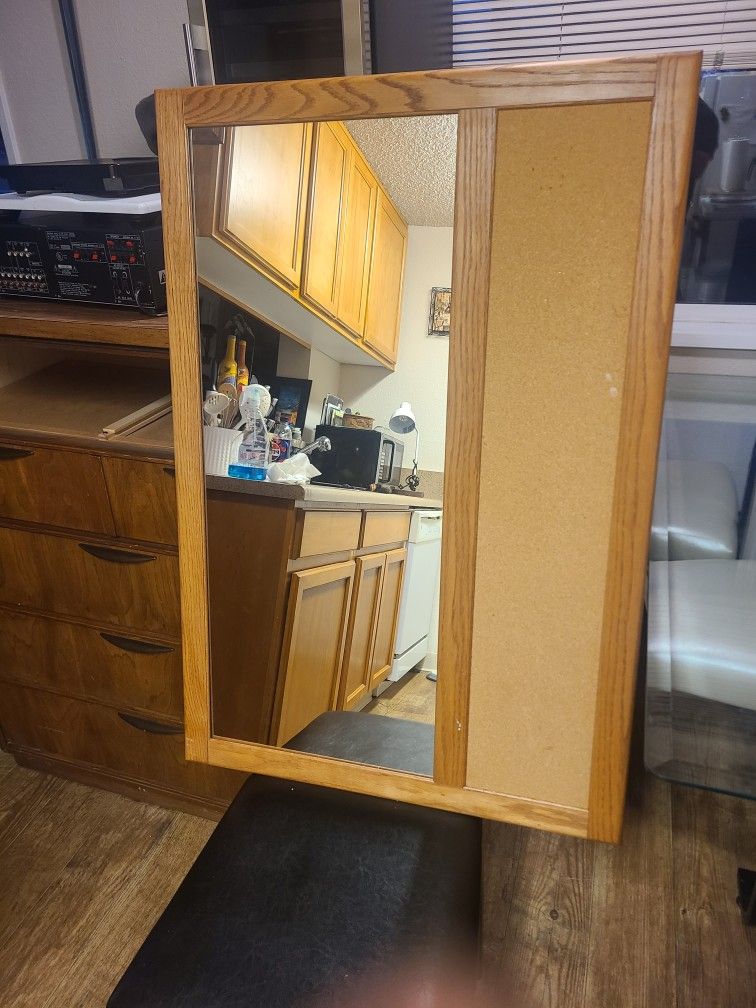 Mirror With Cork Board