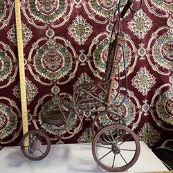 Antique Victorian Wicker Baby Doll Carriage 