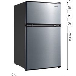 Stainless steel 3.2 cu mini fridge