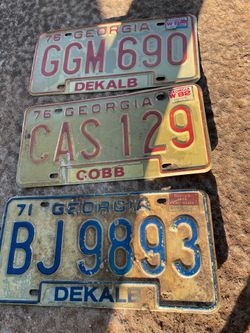 - [ ] Vintage 1976  $ 71 Georgia Dekalb  & coBB  License Plate