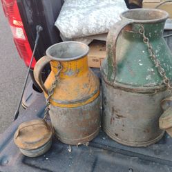 Metal milk vintage antique canisters cans