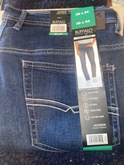 Men's Buffalo David Bitton Jackson Stretch Straight 5 Pocket Jeans 38” * 34”