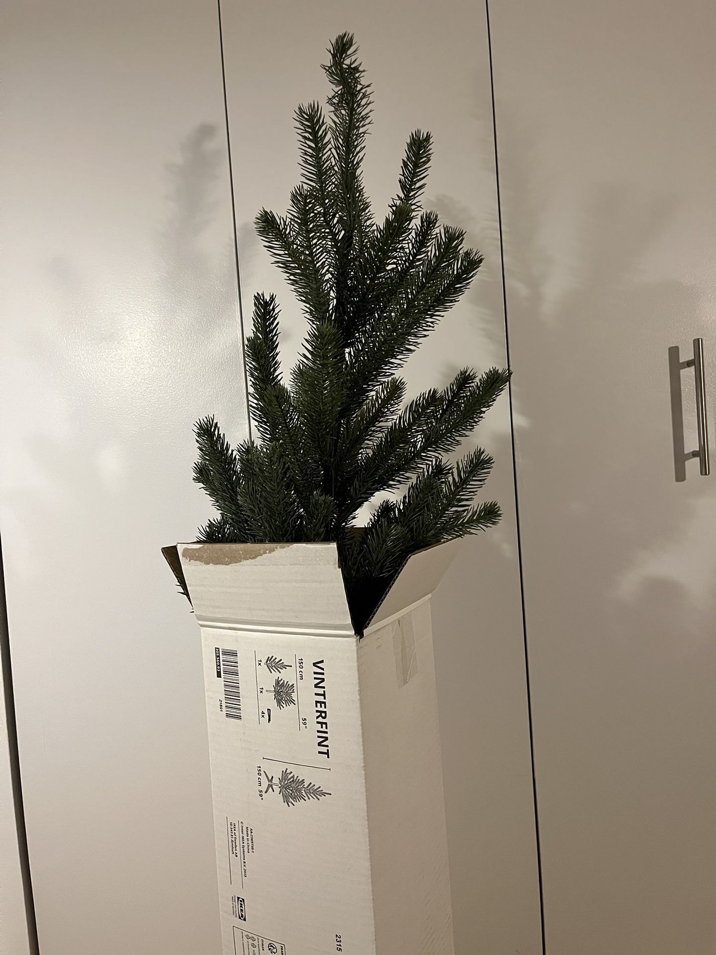 Christmas tree (artificial), with Ornaments & Lights