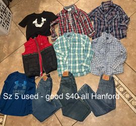 Hanford size 5 boys clothing bundle Levi Tommy Hilfiger true religion under Armour, Calvin Klein