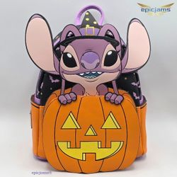 Loungefly Disney Lilo & Stitch Glow-In-The-Dark Angel Jack-o-Lantern Backpack