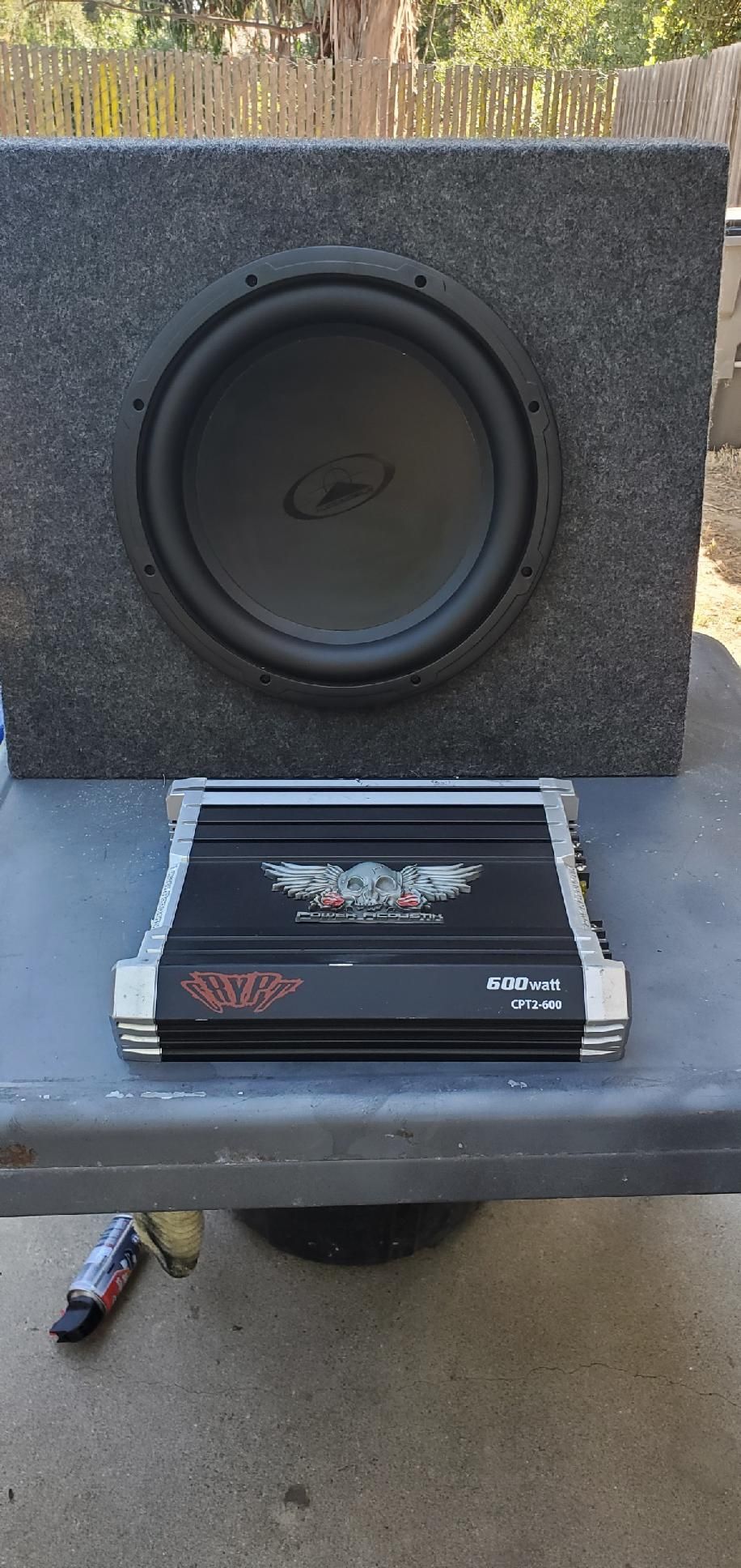 Two 12 Inch Subs, One Box, One Amplifier 