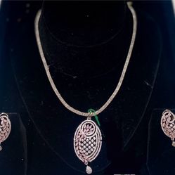 Rhodium Pendant Set