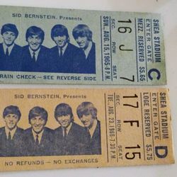 X2 Beatles Ticket Stubs  Shea Stadium