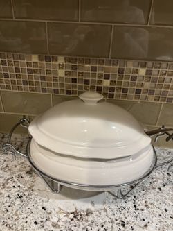 Porcelain Chafing Serving Bowl – 50 oz (Perfect for Holiday Hosting!)