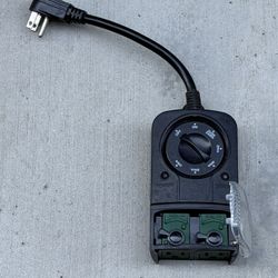 Outdoor 2-Outlets Plug-In Timer with Dusk to Dawn & Multiple Settings