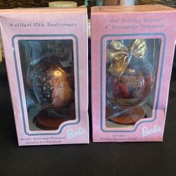 Barbie Decoupage Ornaments ( Lot Of 2)