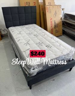 Twin size bed frame with mattress included