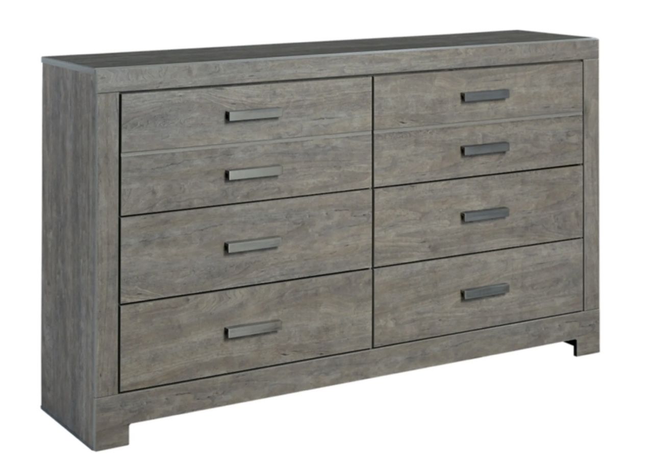 Grey oak 6 drawer dresser