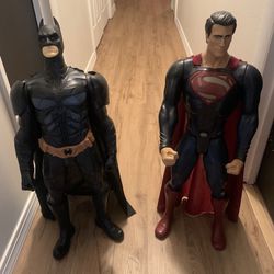 Batman and Superman Statues