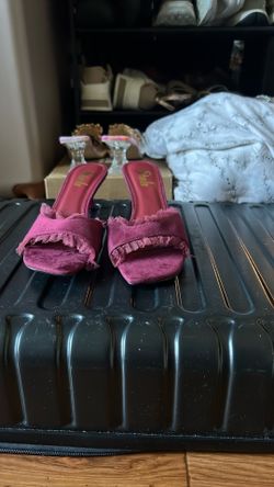 Burgundy Ruffled Heels 