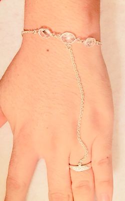 Beautiful Bracelet and ring in fine SILVER with stones