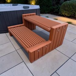 2-Step Hot Tub / Spa Stairs, Redwood Color. Great condition!  31x24x14in
