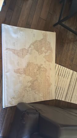 Map that hangs on wall