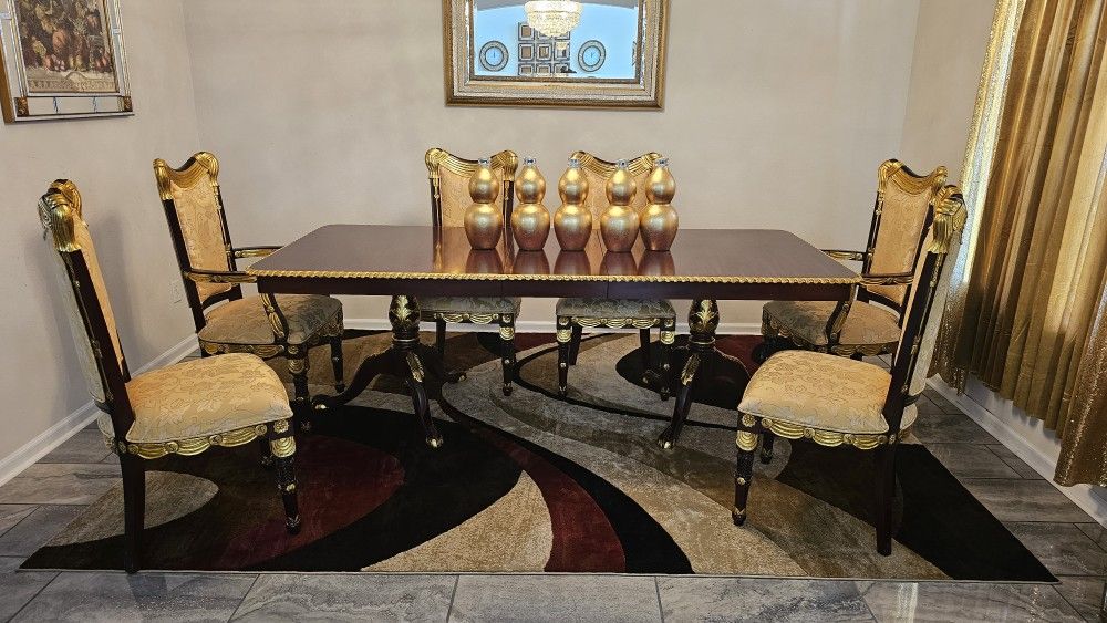 Golden Mahogany Baroque Style Dining Set. Cash Only!