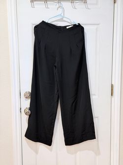 Black Wide-Leg Dress Pants