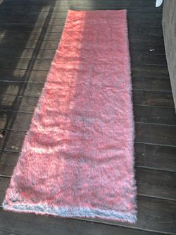 Faux fur gradient grey/pink