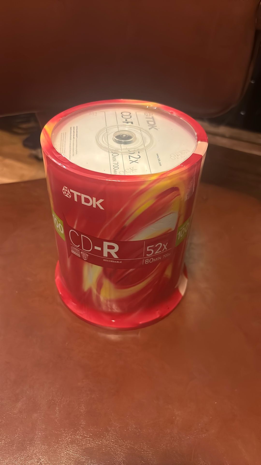 TDK CD-R DISC Spindle 100 pack 700MB 52x 80 min NEW SEALED