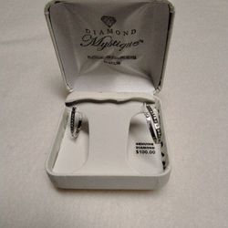 New Diamond  and Sterling Silver Earrings 